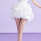Robe d'anniversaire courte fourreau Simple, asymétrique épaule dénudée, robes de soirée blanches, C466