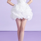 Robe d'anniversaire courte fourreau Simple, asymétrique épaule dénudée, robes de soirée blanches, C466