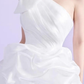 Robe d'anniversaire courte fourreau Simple, asymétrique épaule dénudée, robes de soirée blanches, C466