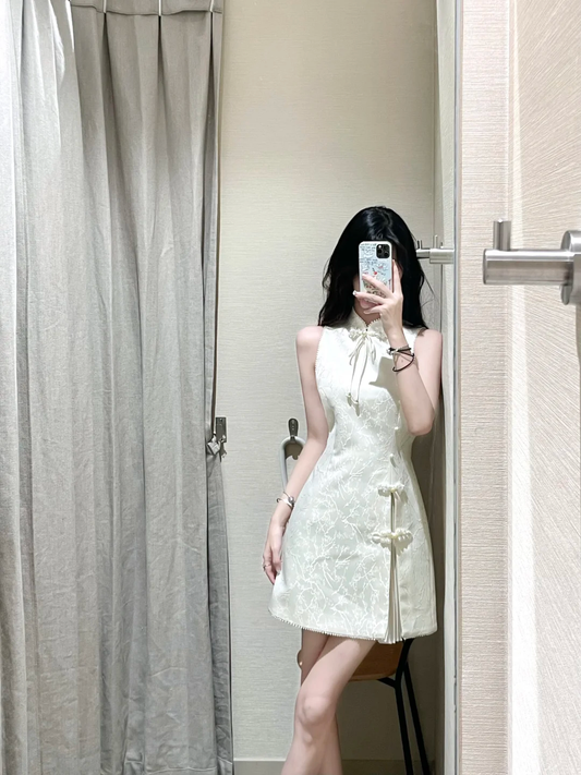 Unique Chinese Style A Line Satin Short Homecoming Dress 20th Birthday Outfits C4684