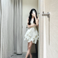Pretty A Line Spaghetti Straps Satin Short Homecoming Dress 20th Birthday Outfits C4687