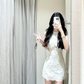 Elegant A Line Halter Lace Short Homecoming Dress 20th Birthday Outfits C4688