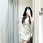 Simple Mermaid Strapless Satin Short Homecoming Dress 20th Birthday Outfits C4690