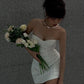 Classy Mermaid Strapless Satin Short Homecoming Dress 19th Birthday Outfits C4702