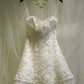 Sweet A Line Spaghetti Straps Satin Applique Short Homecoming Dress 16th Birthday Outfits C4707