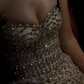 Gorgeous Mermaid Spaghetti Straps Satin Beads Long Prom Dresses Formal Dress C4709