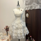 Princess A Line Strapless Satin Lace Beads Short Homecoming Dress 17th Birthday Outfits C4735