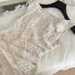 Robe de soirée courte vintage style sirène asymétrique en satin et dentelle, tenue d'anniversaire pour 19 ans, C4759
