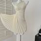 Unique A Line One Shoulder Satin Pleated Short Homecoming Dress 19th Birthday Outfits C4763