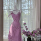 Chic Mermaid Spaghetti Straps Chiffon Embroidery Short Homecoming Dress 19th Birthday Outfits C4769