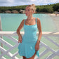 Classy A Line Spaghetti Straps Satin Short Homecoming Dress 18th Birthday Outfits C4774