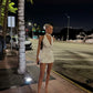 Chic A Line Halter Satin Sequin Short Homecoming Dress 22th Birthday Outfits C4824