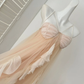 Princess A Line Spaghetti Straps Chiffon Tulle Ruffles Long Prom Dresses Formal Dress C4838