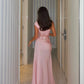 Unique Pink Mermaid One Shoulder Chiffon Sequin Slit Long Prom Dresses Formal Dress C4840