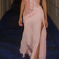 Unique Pink Mermaid One Shoulder Chiffon Sequin Slit Long Prom Dresses Formal Dress C4840