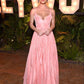 Chic A Line Spaghetti Straps Peach Satin Long Prom Dresses Formal Dress C4841
