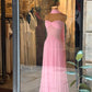 Robe de bal élégante en mousseline de soie, coupe trapèze, décolleté en cœur, longue, robe de soirée, C4844