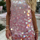 Robe de soirée courte à paillettes et bretelles spaghetti, coupe trapèze brillante, tenue pour 18e anniversaire, C4851