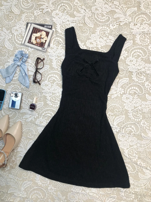 Eelgant A Line Square Black Satin Bow Short Homecoming Dress 18th Birthday Outfits C4853