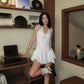 Chic A Line Halter Lace Satin Short Homecoming Dress 19th Birthday Outfits C4865