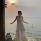 Robe de soirée longue en satin, coupe trapèze, dos nu, style plage, robe de bal, robe de soirée, C4876