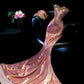 Robe de bal longue en satin à fleurs, style sirène, sans bretelles, C4884