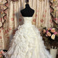 Robe de bal longue en satin et mousseline de soie, sans bretelles, à volants, robe de soirée formelle, C4890