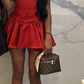 Chic A Line Strapless Satin Short Homecoming Dress 20th Birthday Outfits C4908