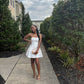 Pretty A Line Strapless White Satin Beads Short Homecoming Dress 17th Birthday Outfits C4910