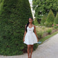 Lilac A Line Spaghetti Straps Satin Short Homecoming Dress 19th Birthday Outfits C4915