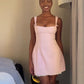 Pink A Line Spaghetti Straps Satin Short Homecoming Dress 19th Birthday Outfits C4916