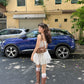 Cute White A line Strapless Satin Short Homecoming Dress 17th Birthday Outfits C4923