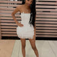 Pretty White A Line Strapless Satin Chiffon Tiered Short Homecoming Dress 22th Birthday Outfits C4927