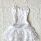 White A Line Spaghetti Straps Satin Lace Short Homecoming Dress 17th Birthday Outfits C4945