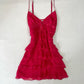 Chic A Line Spaghetti Straps Chiffon Tiered Short Homecoming Dress 17th Birthday Outfits C4946