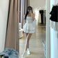 Elegant A Line Strapless Satin Tiered Short Homecoming Dress 17th Birthday Outfits C4947