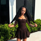 Unique A Line Spaghetti Straps Brown Satin Short Homecoming Dress 19th Birthday Outfits C4949