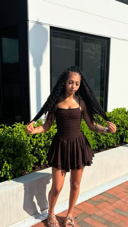 Unique A Line Spaghetti Straps Brown Satin Short Homecoming Dress 19th Birthday Outfits C4949