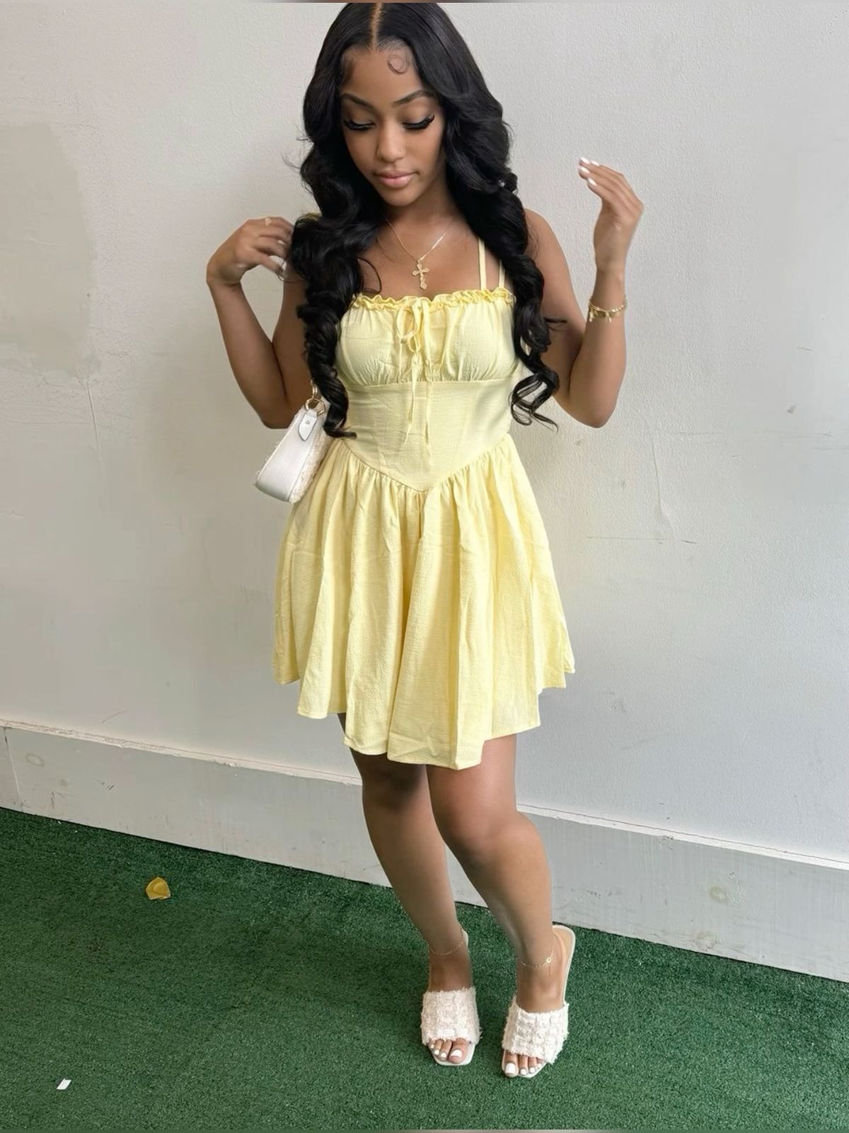 Simple Pastel Yellow A Line Spaghetti Straps Satin Short Homecoming Dress 18th Birthday Outfits C4950
