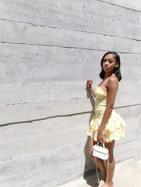 Unique A Line Strapless Satin Short Homecoming Dress 20th Birthday Outfits C4952