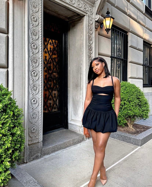 Classy A Line Spaghetti Straps Black Satin Short Homecoming Dress 20th Birthday Outfits C4953