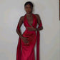 Robe de bal longue en satin à col licou et sirène chic C4999