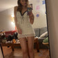 Pretty Mermaid Spaghetti Straps Satin Lace Short Homecoming Dress 20th Birthday Outfits C5026