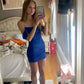 Chic Mermaid Off The Shoulder Satin Short Homecoming Dress 21th Birthday Outfits C5029