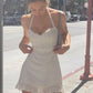 Elegant A Line Halter Satin Short Homecoming Dress 20th Birthday Outfits C5033