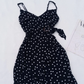 Chic A Line Halter Satin Polka Dots Short Homecoming Dress 18th Birthday Outfits C5059