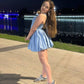 Elegant A Line Halter Satin Short Homecoming Dress 18th Birthday Outfits C5073