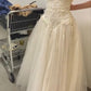 Pretty A Line Strapless Tulle Lace Long Prom Dresses Formal Dress C5088