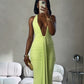 Sexy Mermaid Halter Satin Pleated Long Prom Dresses Formal Dress C5104
