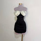 Sweet 16th Black Mermaid Strapless Satin With Bow Short Homecoming Dress Birthday Outfits C5114